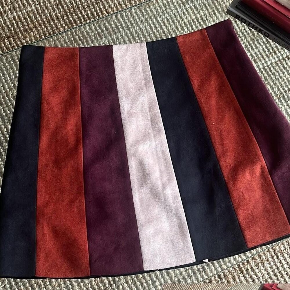 Retro Color Block Skirt